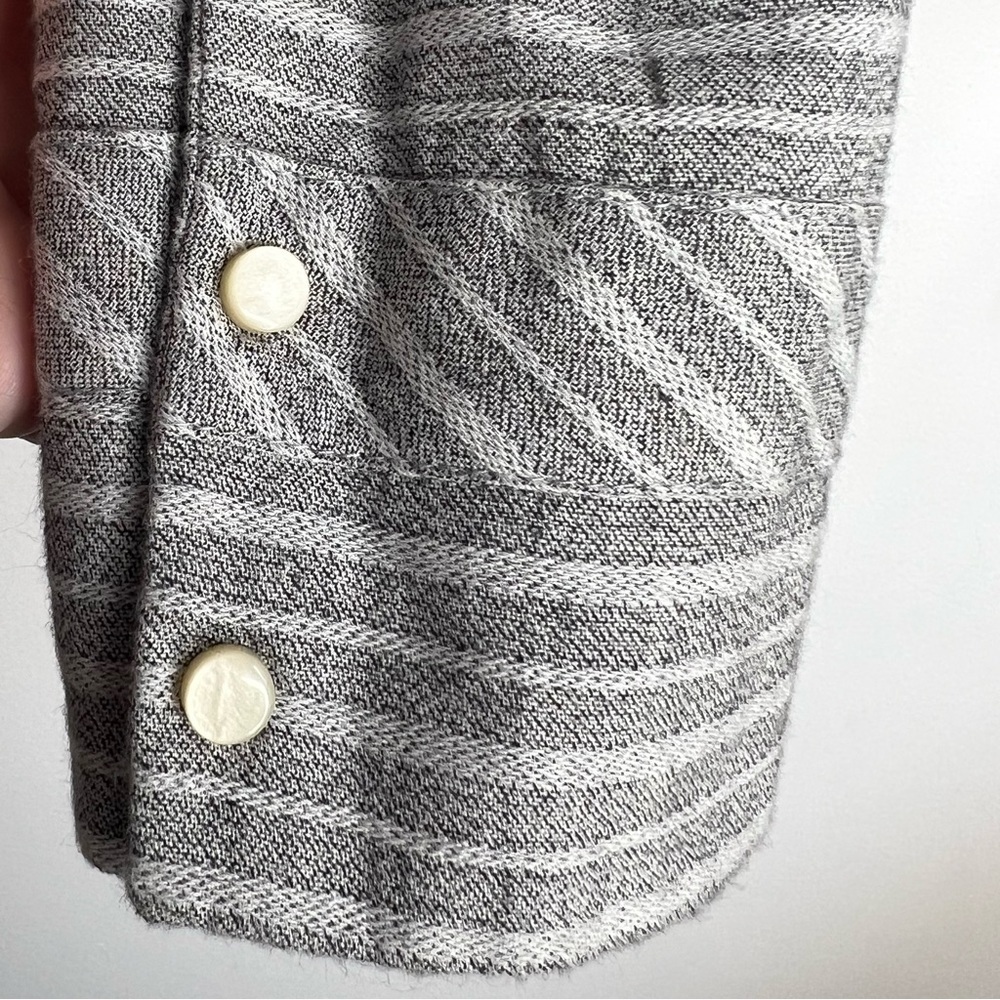 Isabel Marant Etoile Grey Striped Mock Neck Blouse - Picture 4 of 7